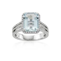 Aquamarine and Diamond Ring 0