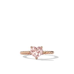 David Yurman Chatelaine Heart Ring in 18k Rose Gold with Morganite, size 6 1