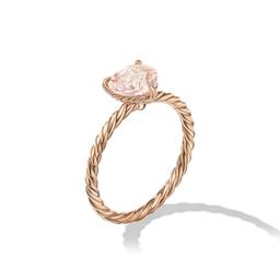 David Yurman Chatelaine Heart Ring in 18k Rose Gold with Morganite, size 6 3