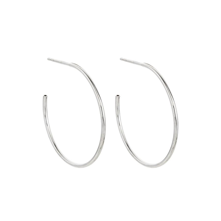 Small Sterling Silver Polished Hoop Earring | Front View