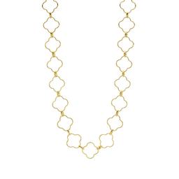 Clover Oval Link Necklace, colored Yellow Gold 0