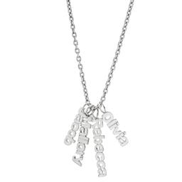 Sterling Silver Four Name Charm Necklace 0