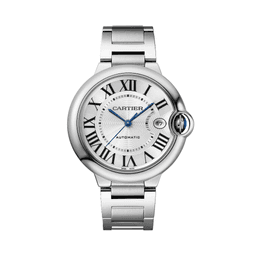 Ballon Bleu de Cartier Watch, Silvered Guilloche Dial, 40mm 0