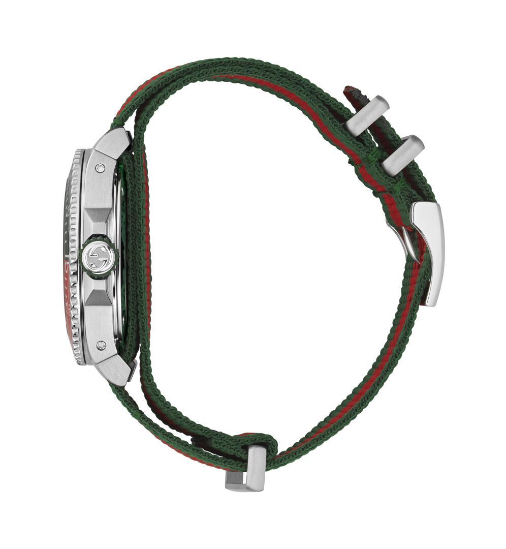 Gucci Signature Stripe Fabric Strap Dive Watch, 40mm 2