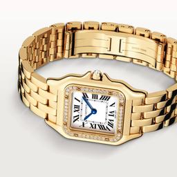 Panthere de Cartier Watch in Yellow Gold with Diamonds, size medium 0