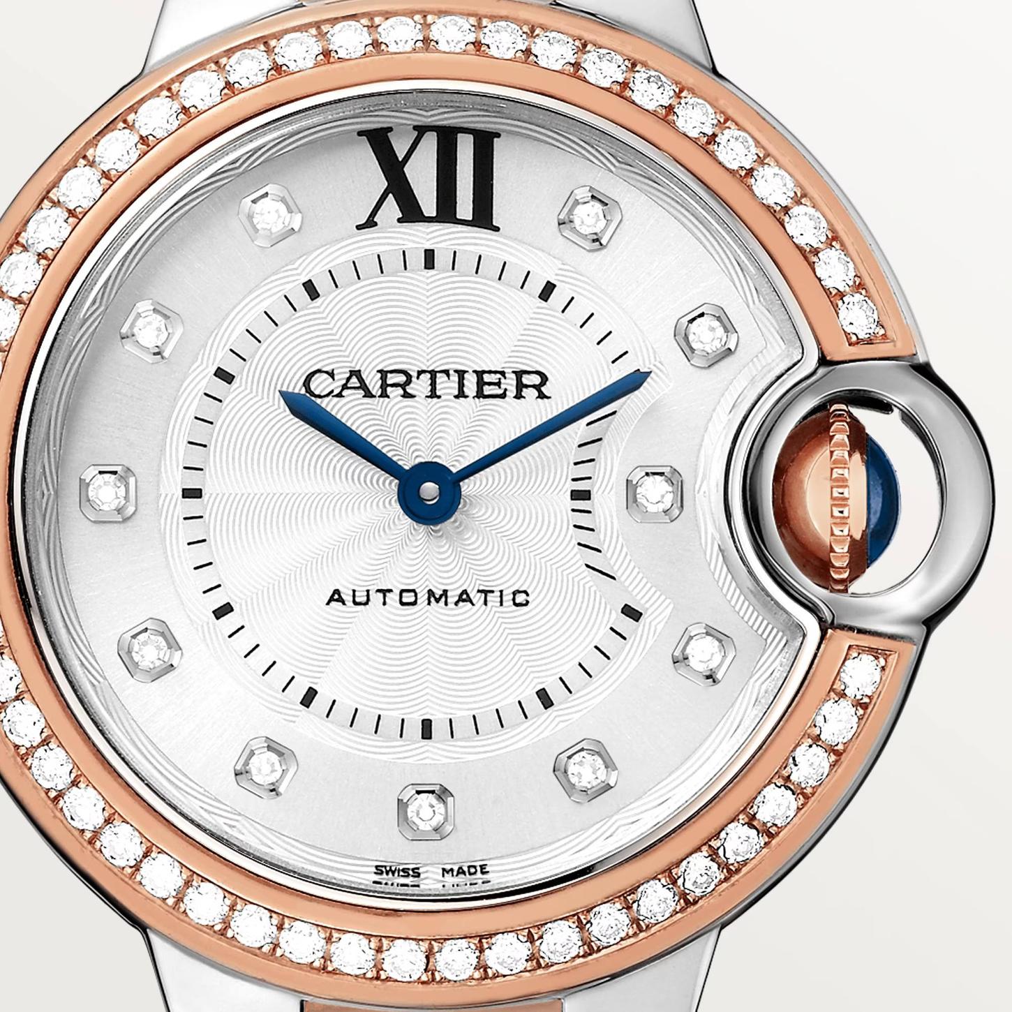 Ballon Bleu de Cartier Watch with Rose Gold and Diamonds, 33mm 2